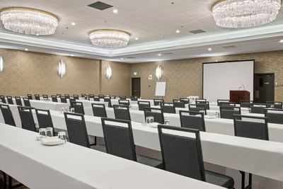 Classroom set-up in a conference room at Best Western Premier