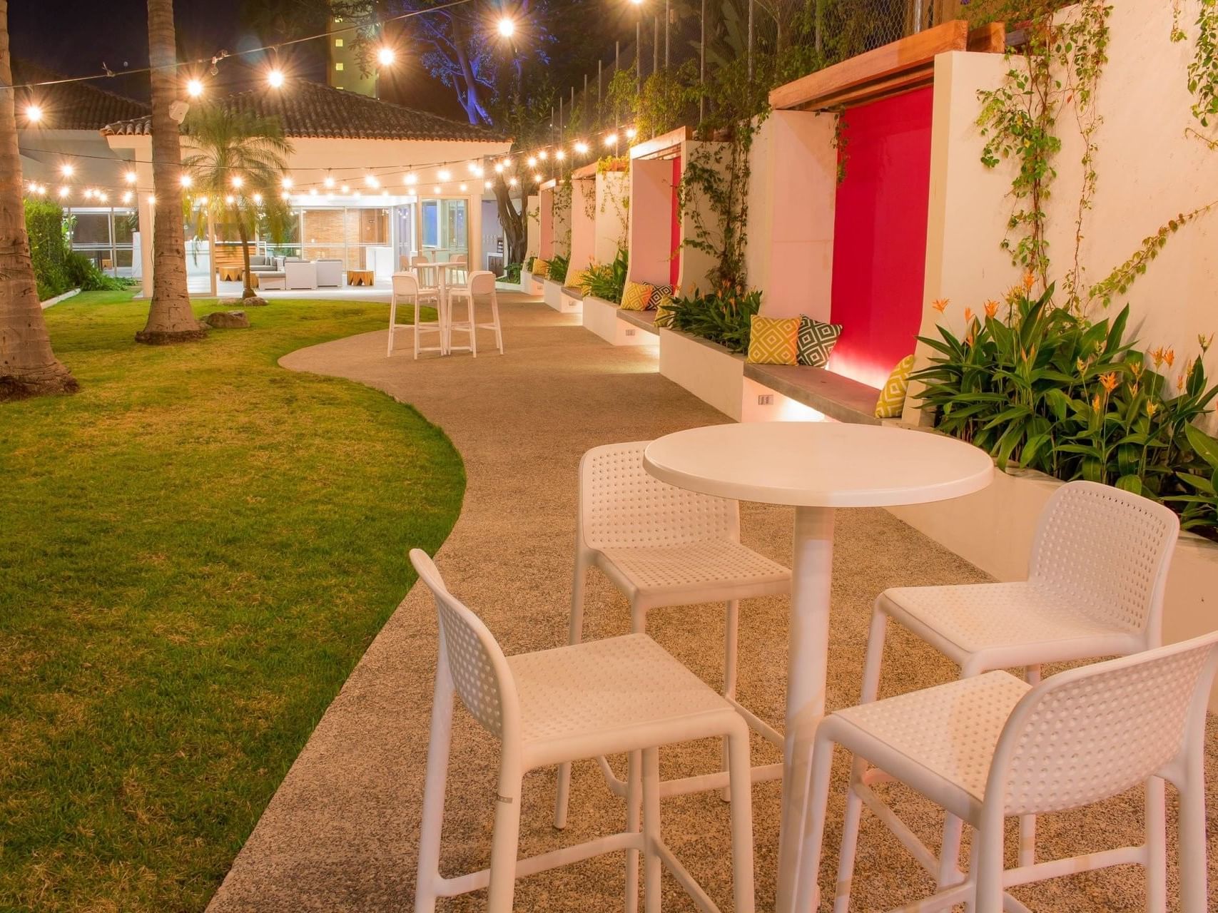 Outdoor sitting area in Chill Out Garden at Plaza Pelicanos Club Beach Resort