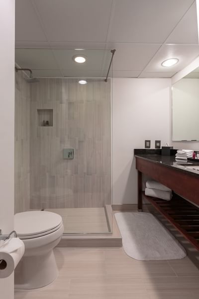 Premium Suite bathroom at NCED Hotel and Conference Center