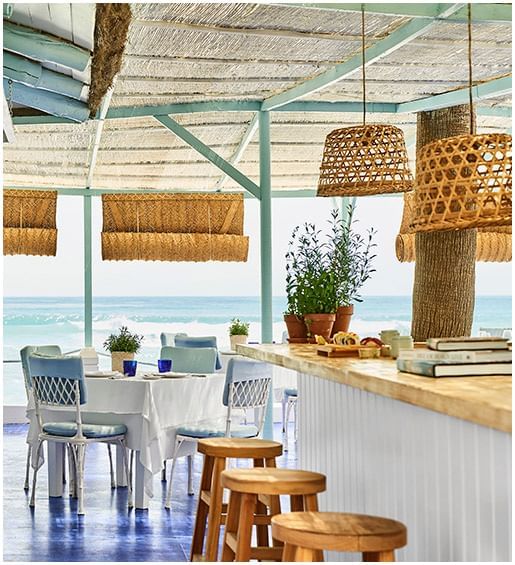 Interior of a restaurant with the Sea view at Marbella Club