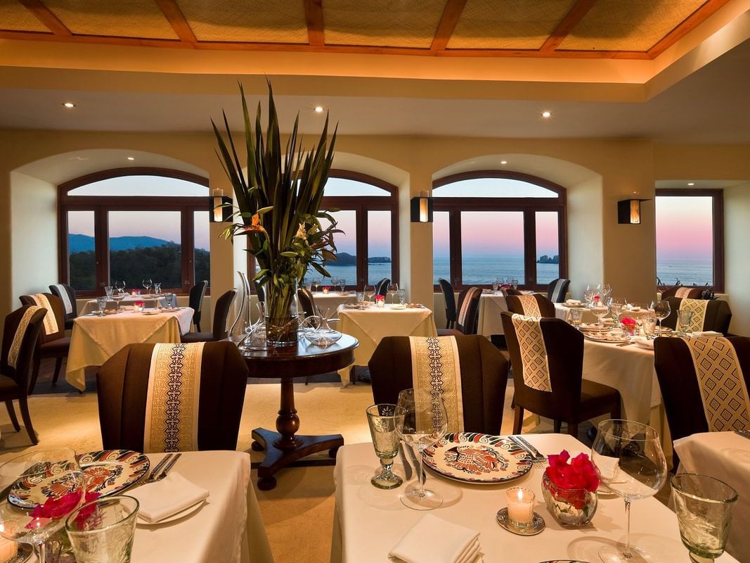 Dining tables arranged, A Mares Restaurant, Cala de Mar Resort