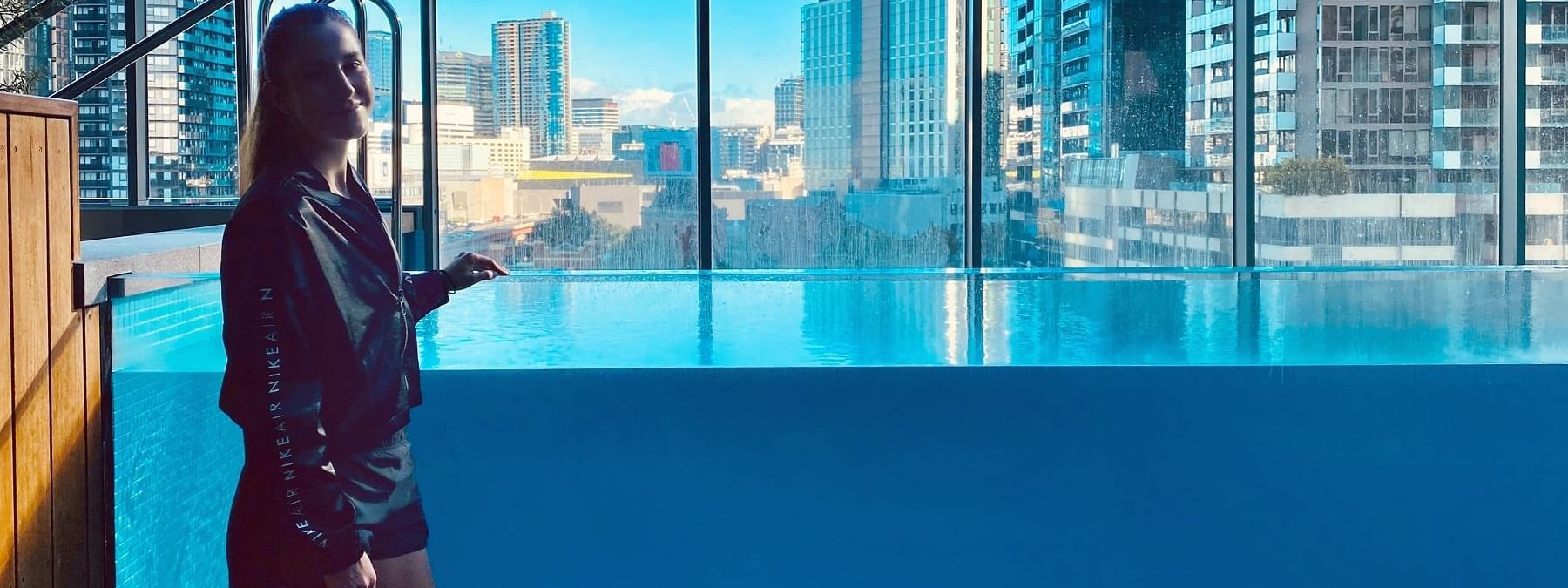 Belinda Bencic at Imagine Marco infinity pool