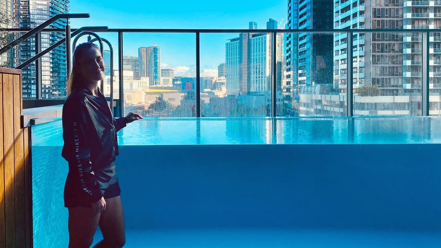 Belinda Bencic at Imagine Marco infinity pool