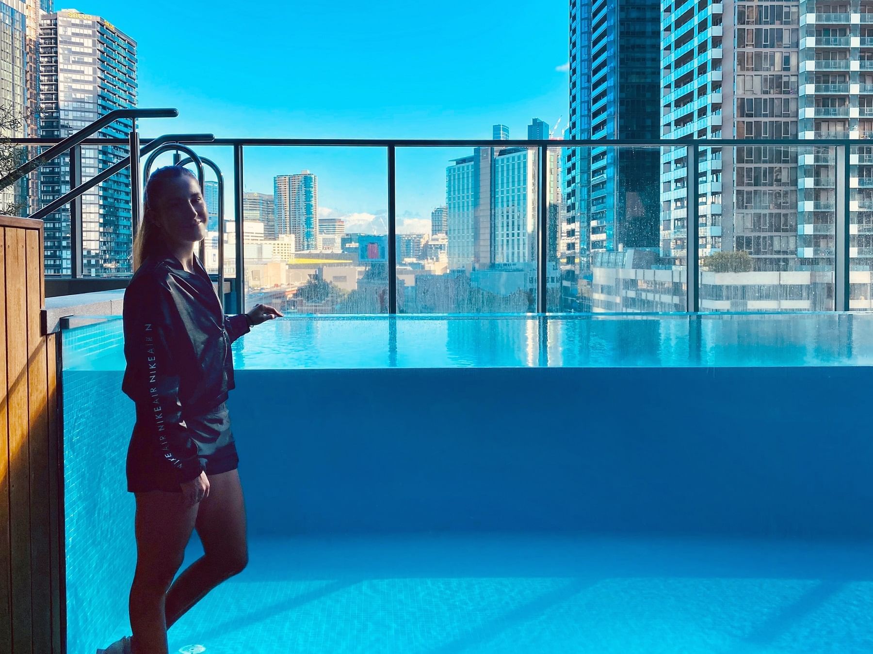 Belinda Bencic at Imagine Marco infinity pool