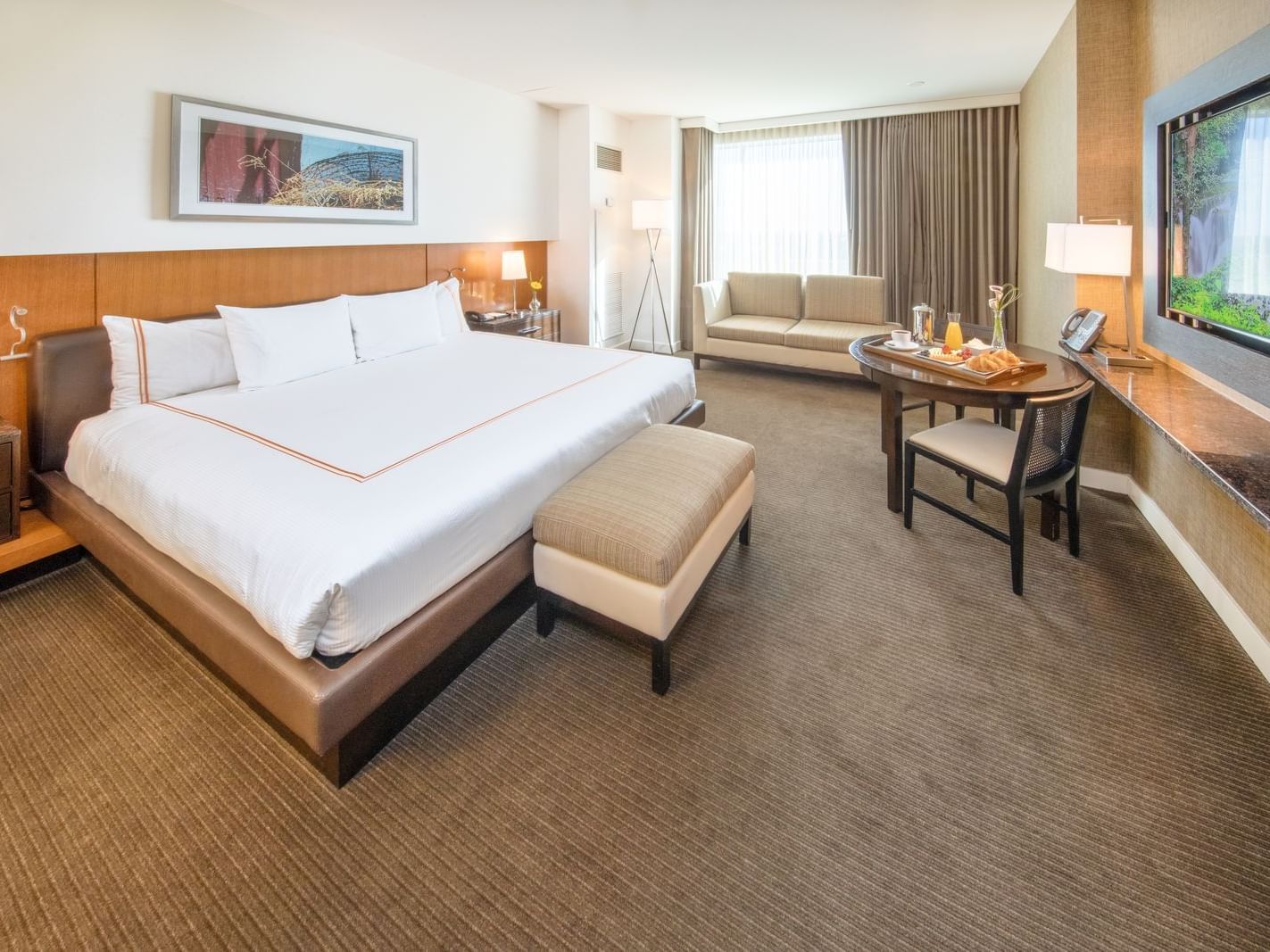 a large bed in a hotel room