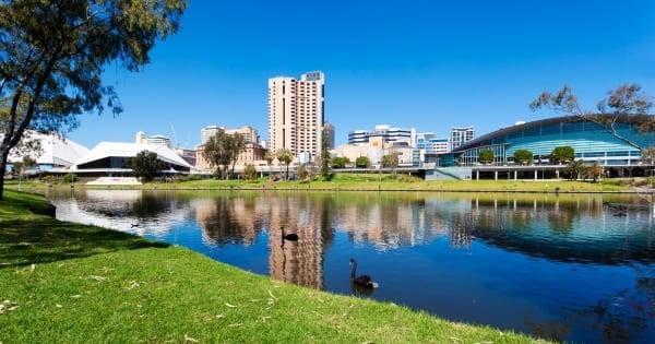 Adelaide city and the River Torrens