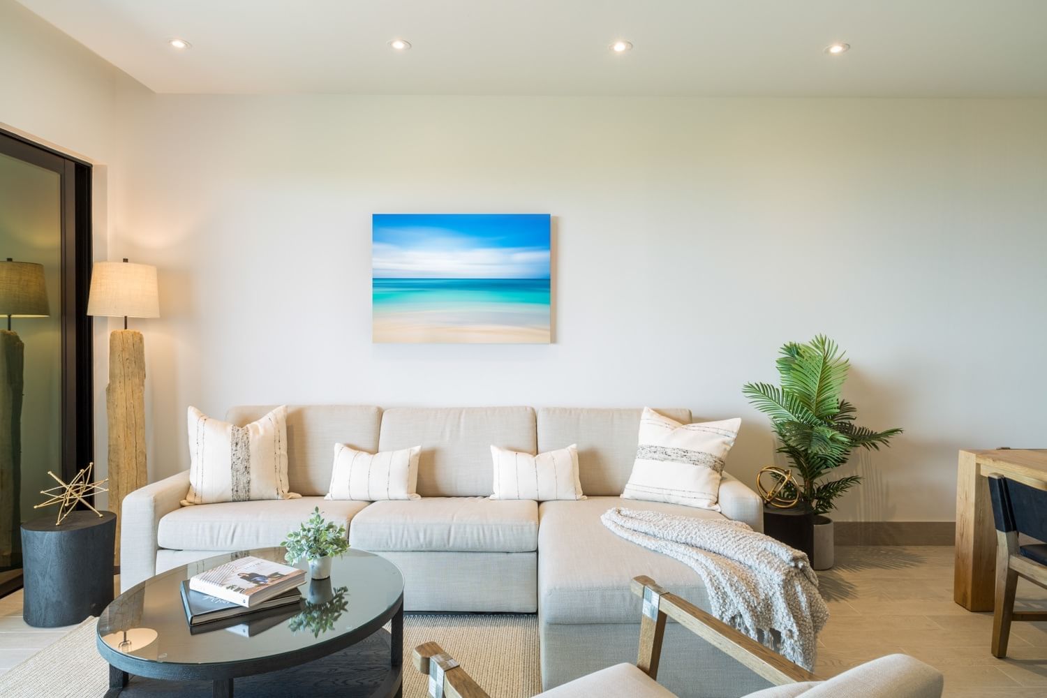 Modern living room at H2O life.style.resort accommodations in Turks and Caicos
