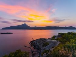 Ansicht von Sa dragonera von Sant Elm Mallorca