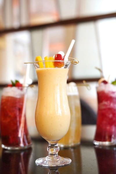 Close-up of a tropical cocktail served at Hanoi Daewoo Hotel