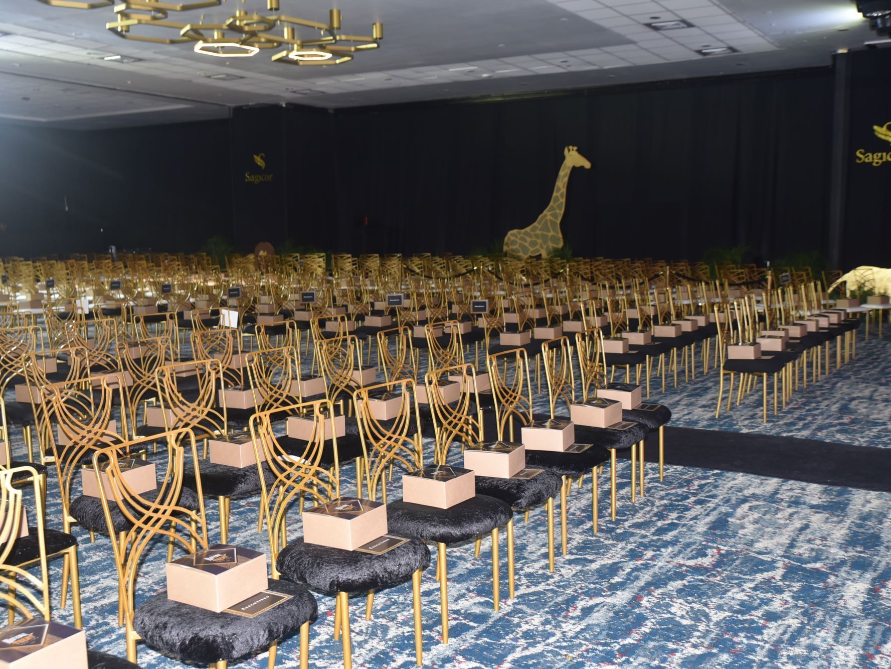 Theatre set-up in Grand Jamaica Suite at Jamaica Pegasus Hotel