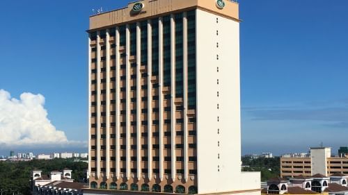 Exterior view of the building of Sunway Hotel Seberang Jaya on a sunny day