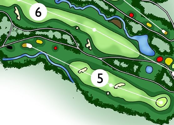Sketch of 5th & 6th holes of the golf course at Chatrium Resort