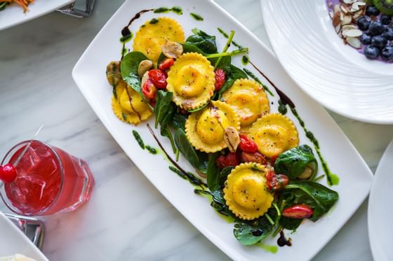 chilled cork restaurant pasta wednesday smoked mozza ravioli