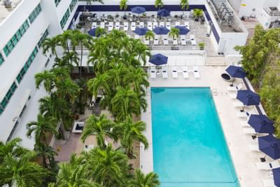 Upper pool swimming deck at Albion Miami Beach