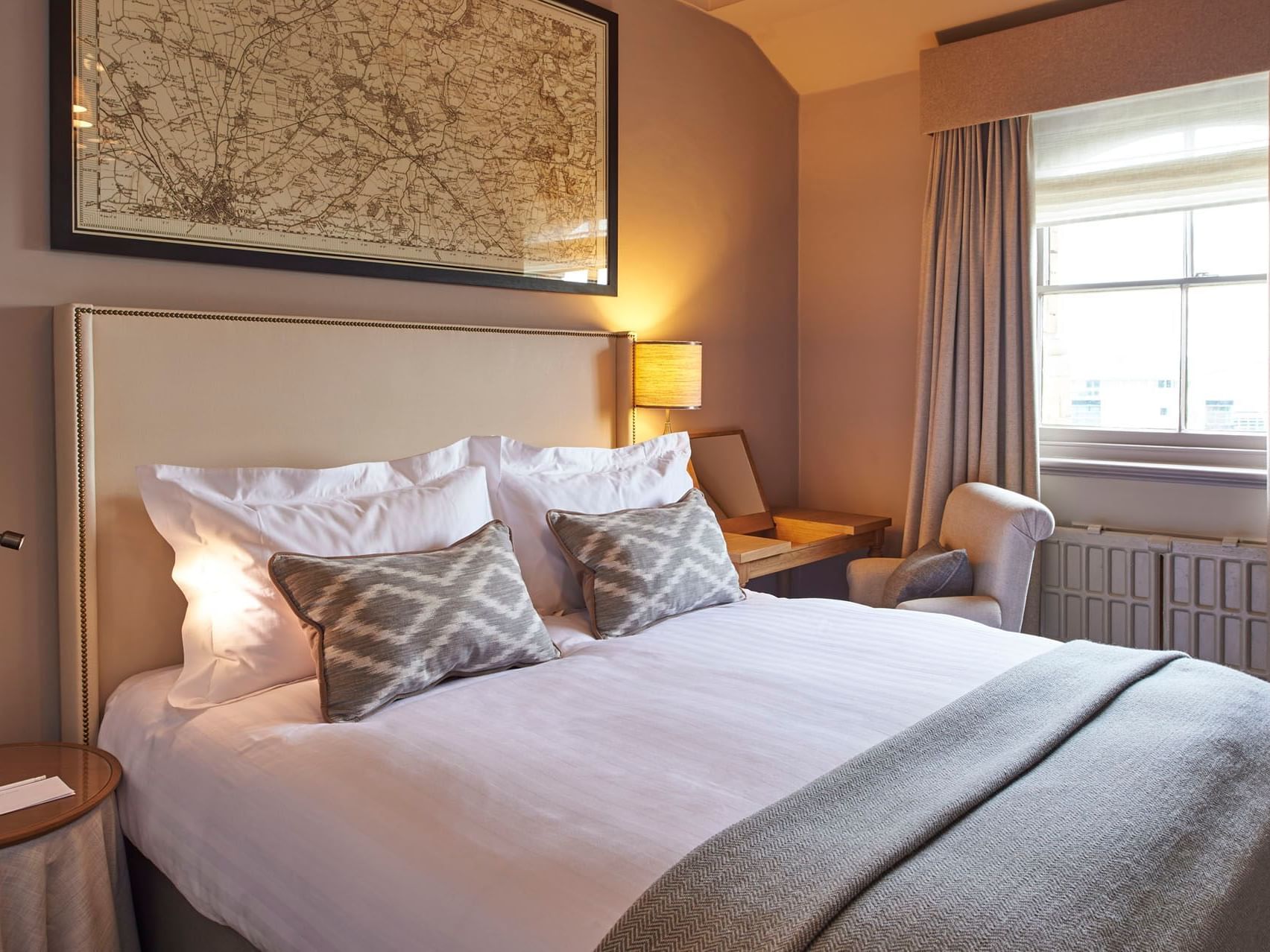 Lounge & double bed by a window in Standard Double, accommodation at York in The Milner York