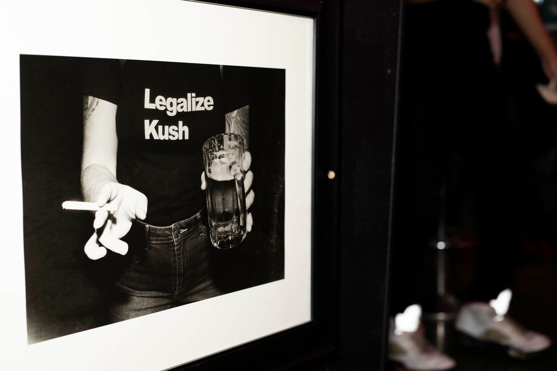 Framed photo of legalize kush at Clevelander South Beach