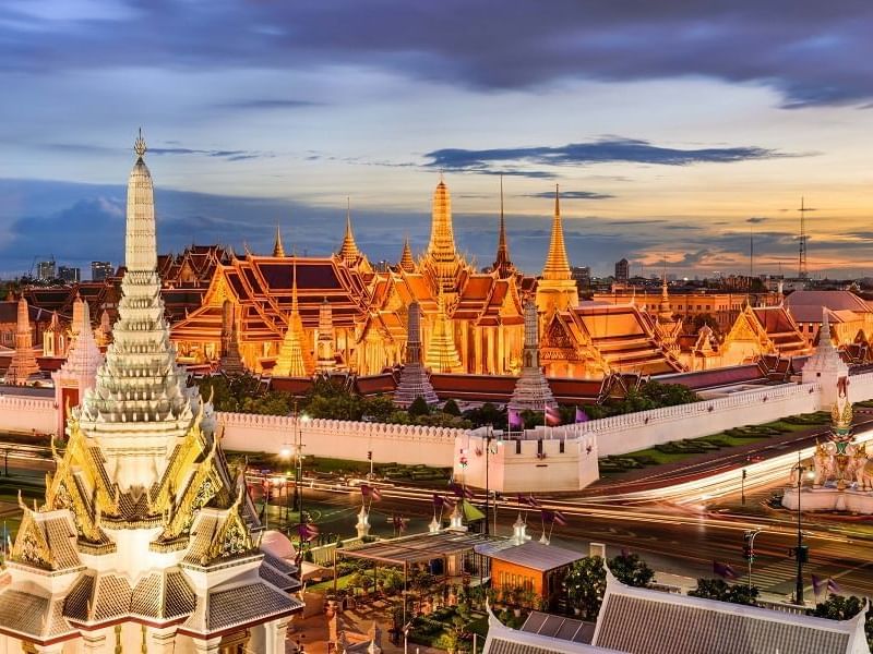 Distance view of The Grand Palace near Okura Prestige Bangkok