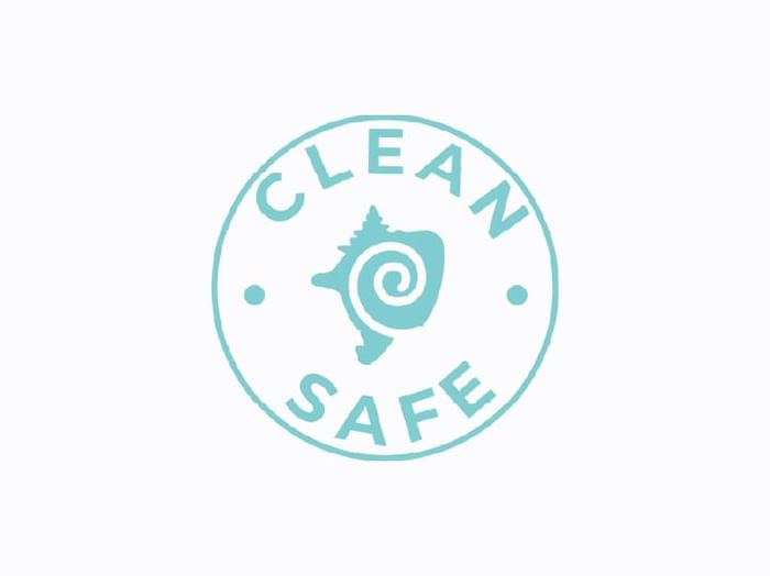 The official logo of Clean Safe used at Hotel Isla Del Encanto