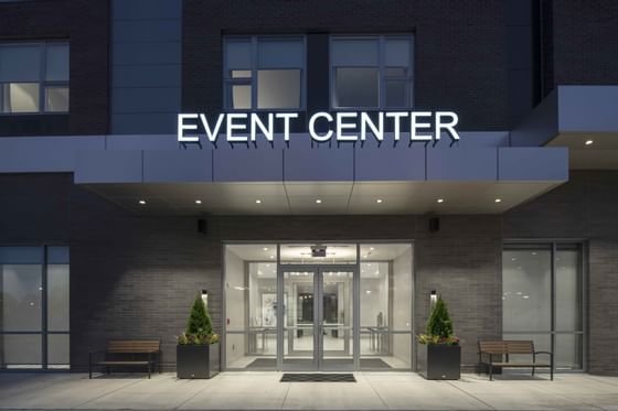 entrance to an event center