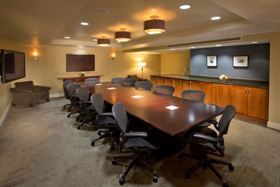 An arranged Board Room at Alderbrook Resort & Spa