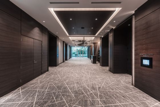Hallway of the grand ballroom at Paradox Hotel Vancouver