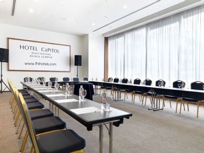Table arranged for a meeting at Hotel Capitol Kuala Lumpur