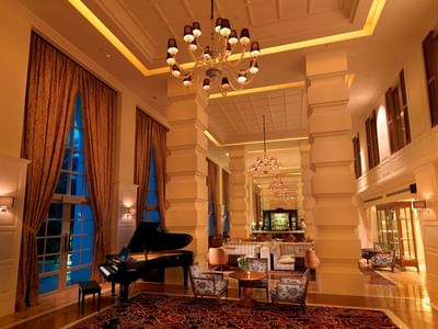 Lounge & lobby area with a bar & a piano at The Danna Langkawi
