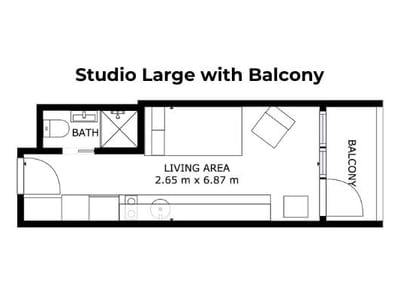 Floorplan - Studio Large with Balcony