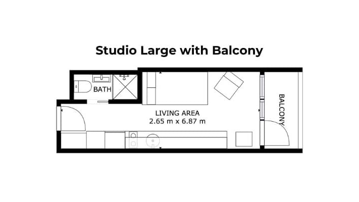 Floorplan - Studio Large with Balcony