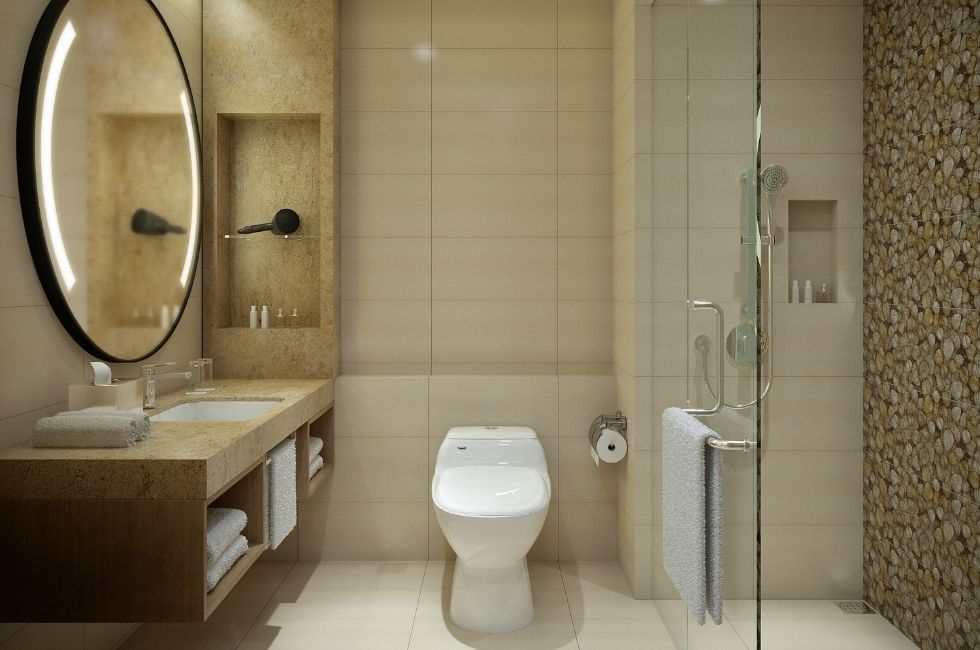 A well-appointed bathroom with essential fixtures at Sunway Hotel Big Box