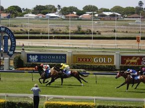 Horse riders on Eagle Farm and Doomben Racecourse near Alcyone Hotel Residences