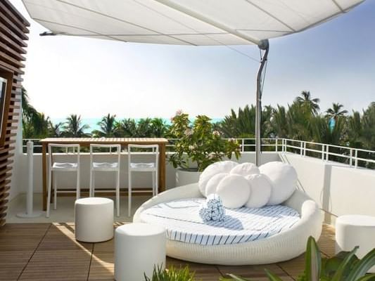 Private Rooftop cabana with sofabed at Dream South Beach