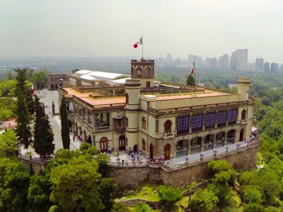 Distant view of the Cahpultepec Castel near Marquis Reforma