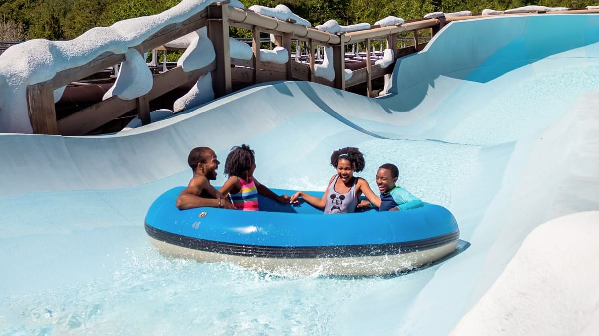 Children enjoying in Disney's Blizzard Beach Water Park near Lake Buena Vista Resort Village & Spa