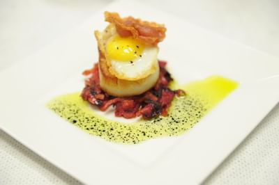 A breakfast dish served at Carriage House Hotel