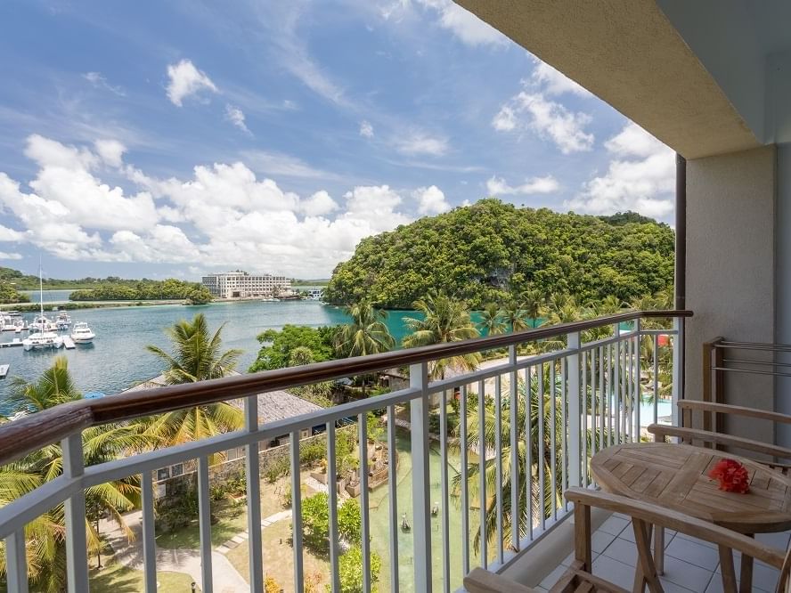 Balcony of Deluxe Harbor View Room at Palau Royal Resort