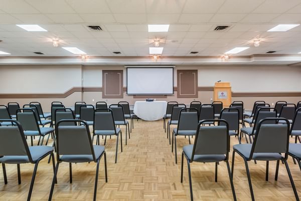 Chairs set up for conference