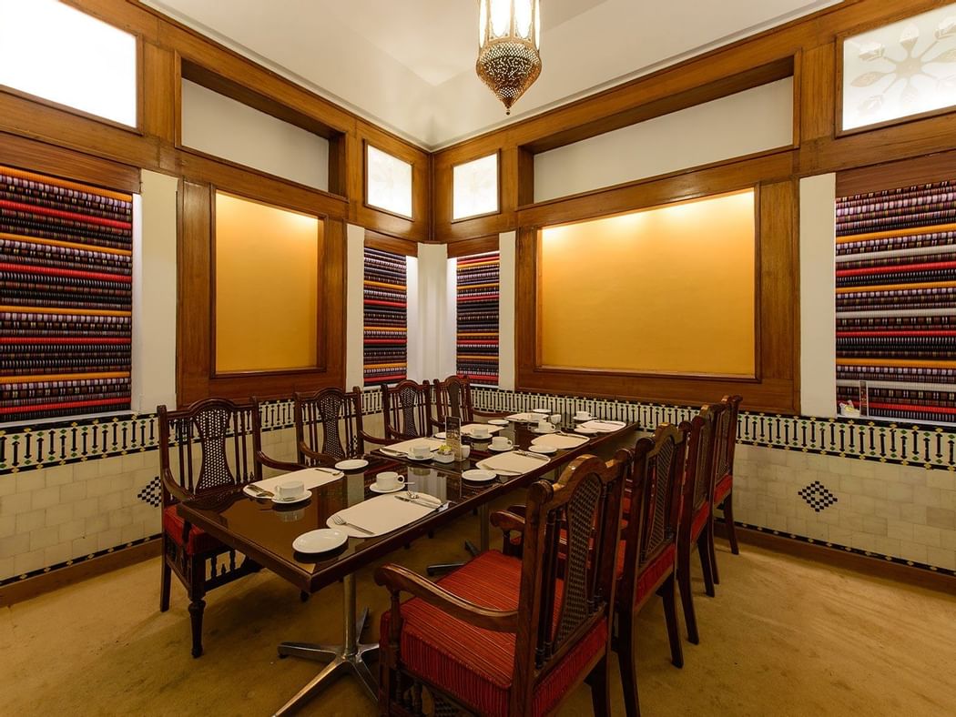 Dining table in Lyallpur coffee shop at Faisalabad Serena Hotel
