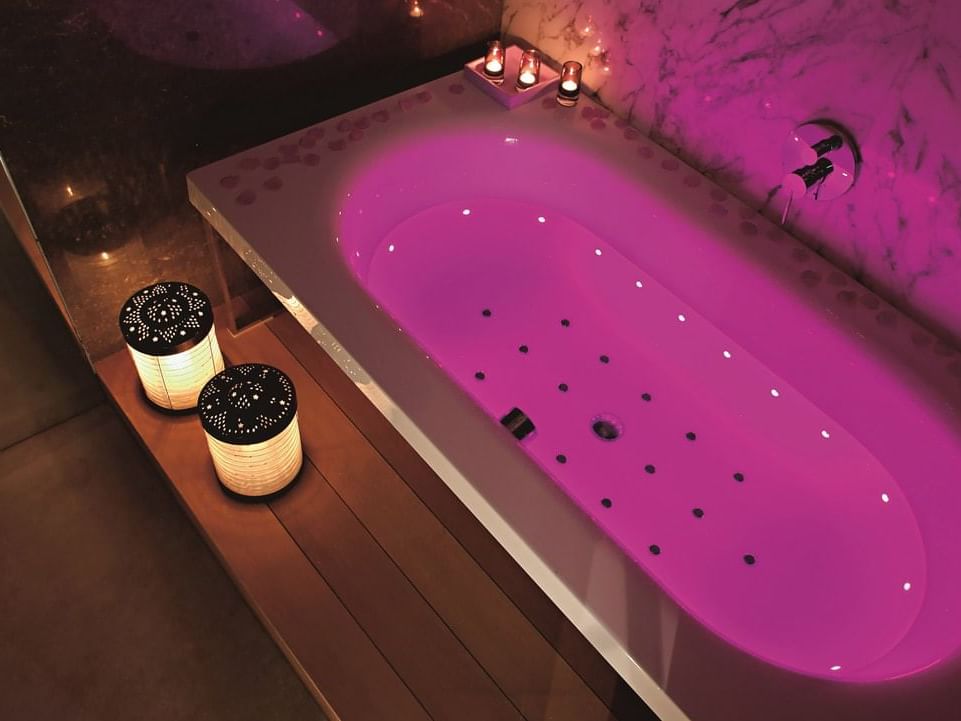 Bathtub arranged for spa treatment at St George Lycabettus