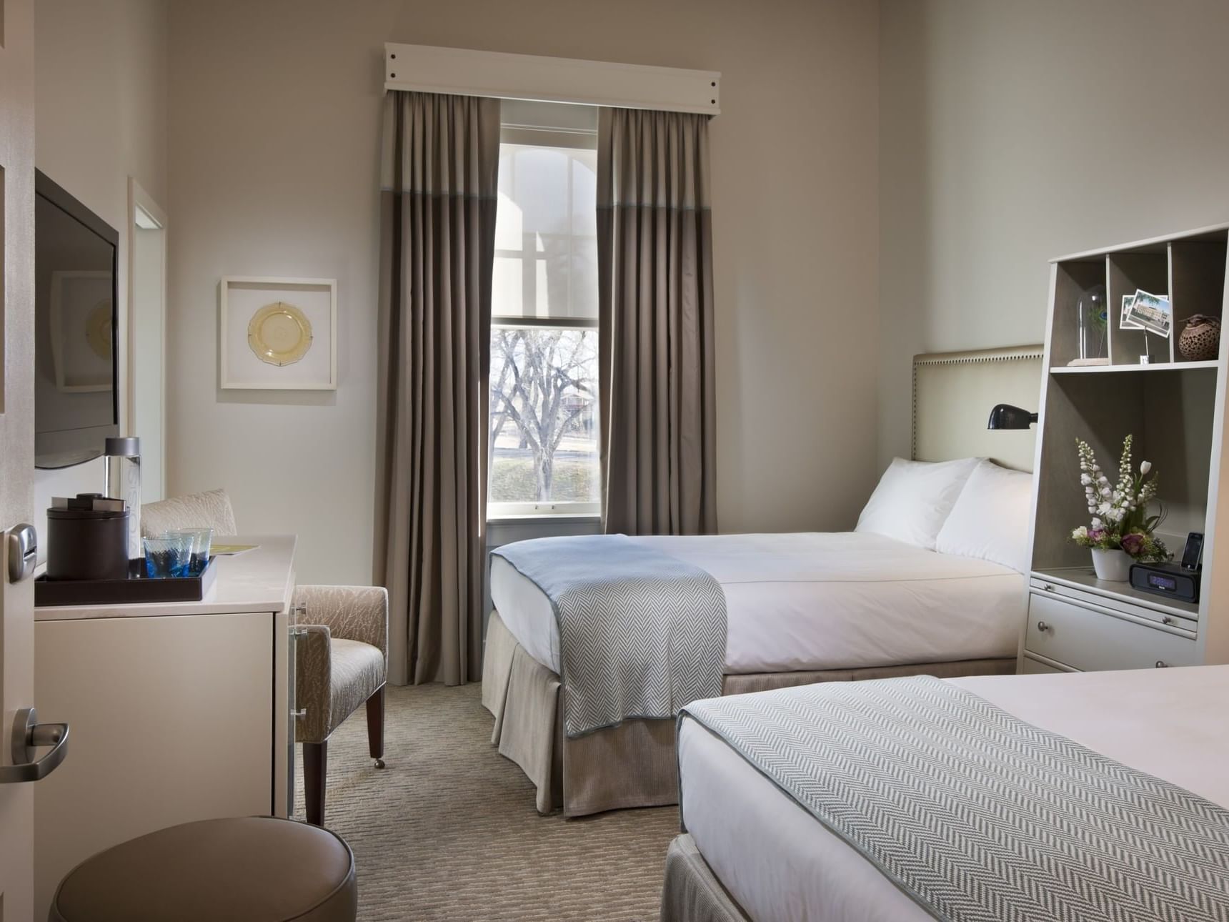 Two beds in hotel room