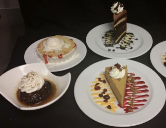 A variety of desserts served at Alderbrook Resort & Spa