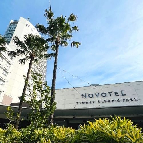 Low-angle view of Novotel Sydney Olympic Park