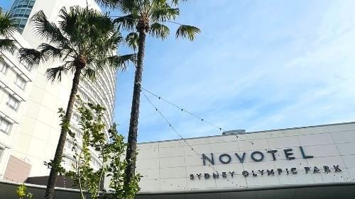 Low-angle view of Novotel Sydney Olympic Park