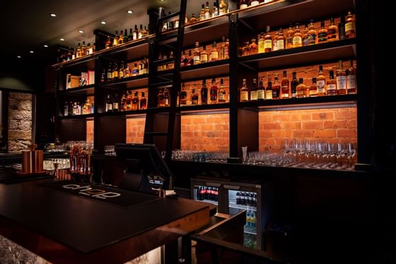 The Bar at the Sandman Signature Aberdeen Hotel with drinks and 