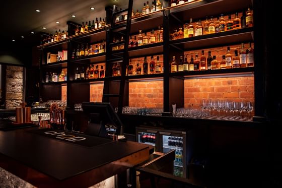 The Bar at the Sandman Signature Aberdeen Hotel with drinks and