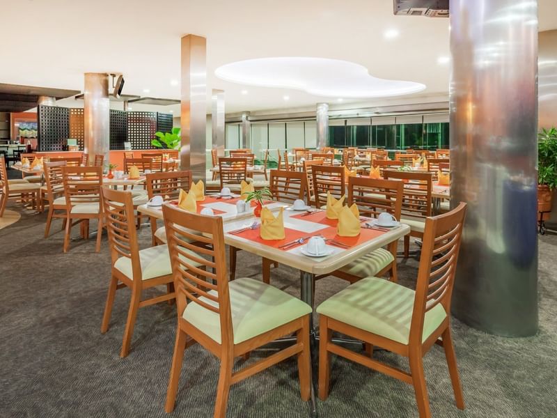 Table set-up in Vento restaurent at Gamma Hotels