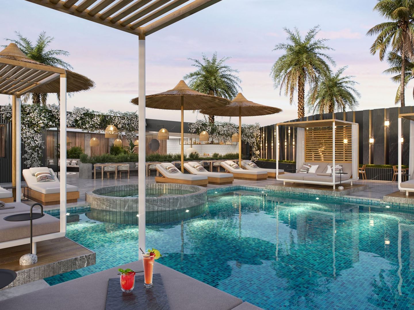 Luxury pool lounge area at Joudyan Red Sea Mall