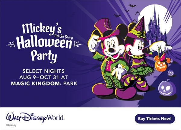 Mickeys Not So Scary Halloween Party August 9 through October 31st