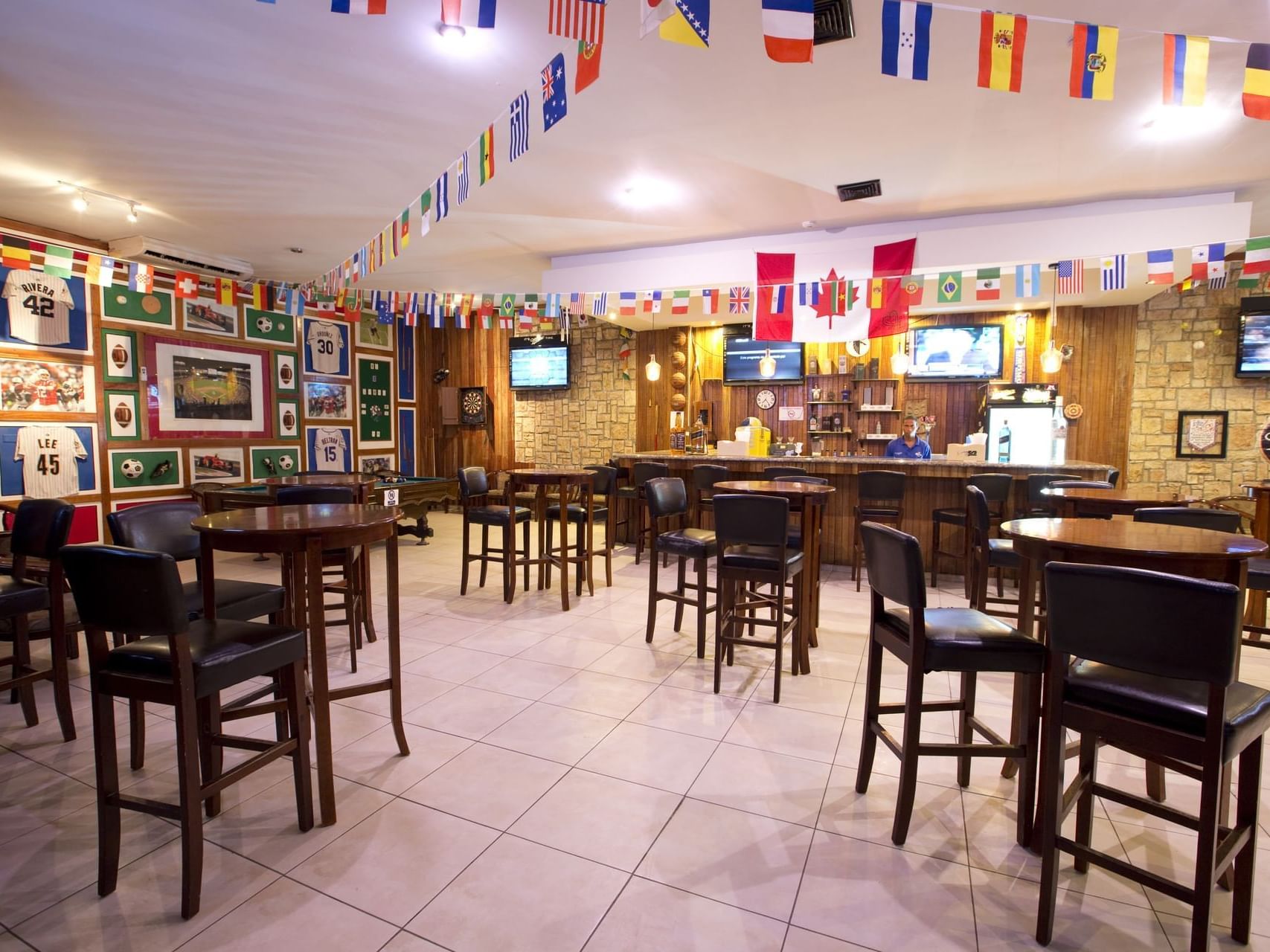 Interior of the Sports Bar at Playa Blanca Beach Resort