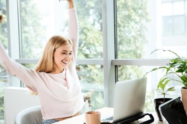 Women happy as she changed her usual working environment 